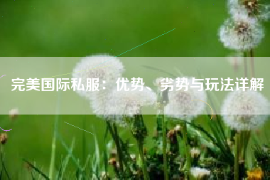  完美国际私服：优势、劣势与玩法详解