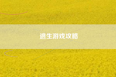 逃生游戏攻略