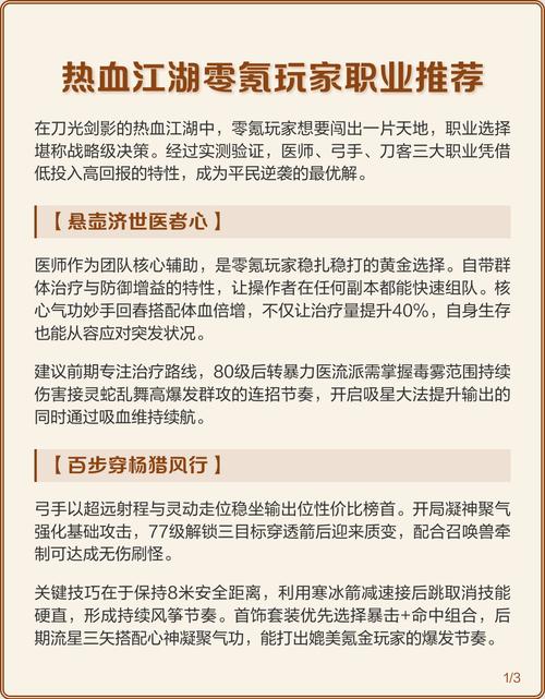 热血江湖私服攻略，职业选择技巧&升级秘籍分享，希望能对各位玩家有所帮助！  第3张