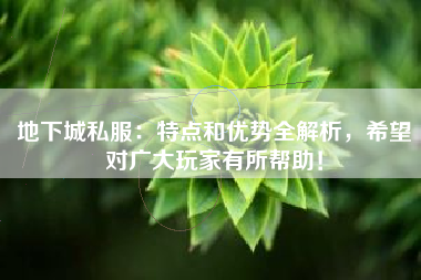地下城私服：特点和优势全解析，希望对广大玩家有所帮助！